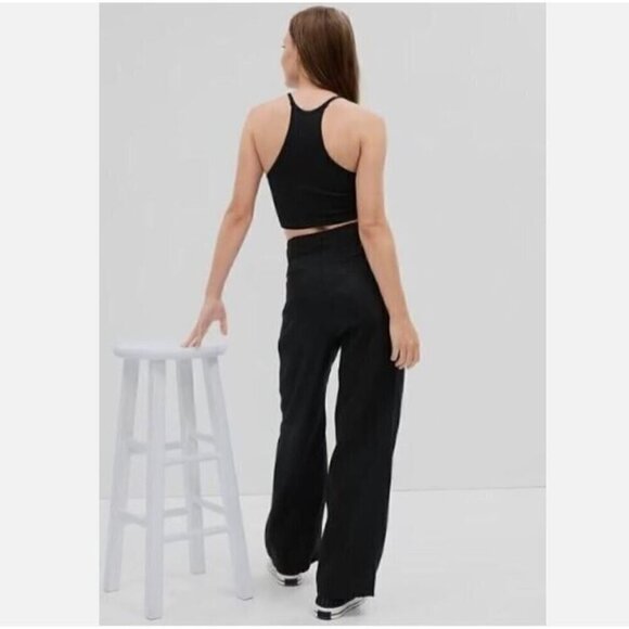 GAP Tencel Pleated Navy Blue Trouser Loose Straight Pants Plus Size 20 MSRP $70 - Picture 6 of 8
